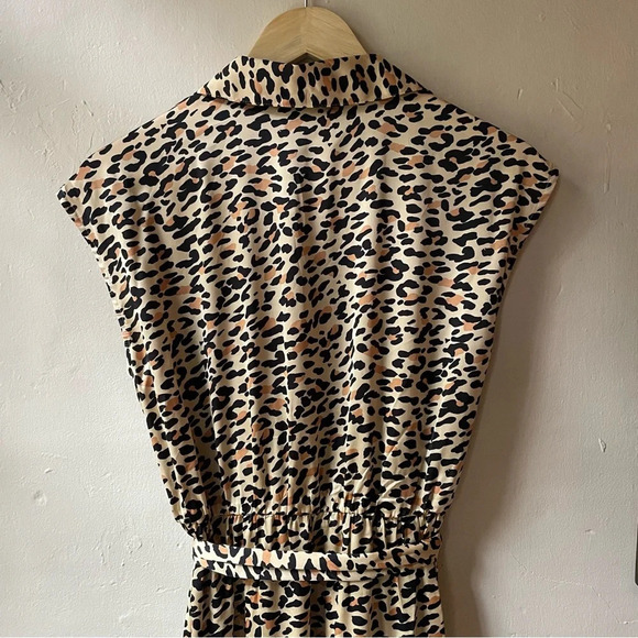 Macys On 34th Satin Leopard Print Collared Shirt Dress - Picture 4 of 10